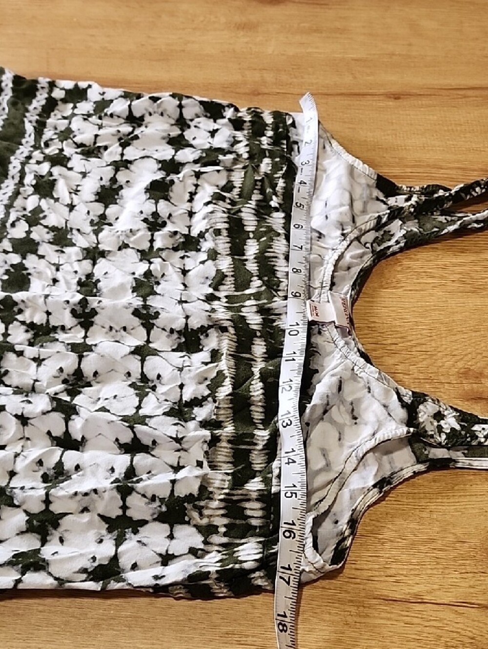 Merona Olive Green and White Printed High-Low Dress - Picture 5 of 7